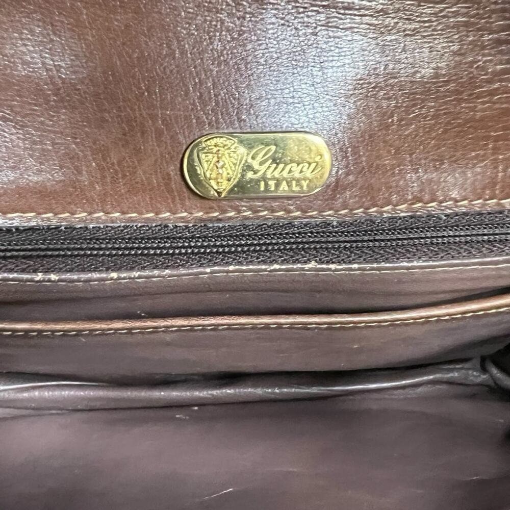 Gucci Horse-Bit Brown Smooth Calfskin Leather Vintage Shoulder Bag - Picture 8 of 15
